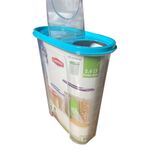 Senyayla Erzak Kabı, Şeffaf Plastik, 2,4 Lt, Mavi Kapaklı, Tahıl ve Bakliyat Saklama