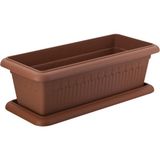 Şenyayla Köşeli Antik Orta Saksı 80 x 29 x 20 Cm - Kahverengi