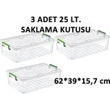 Şenyayla Maxı Saklama Kutusu 25 Lt.3 Adet