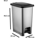 Şenyayla Şen Yayla Slim Pedallı Çöp Kovası 40 Lt Slim - - Çok Renkli