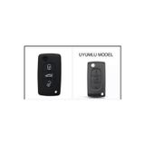 Şenyıldız Aksesuar Citroen Berlingo Xsara Picasso C2 C3 C4 C5 C6 C8 Uyumlu 3 Tuş Silikon Anahtar Koruma Kılıf - Siyah