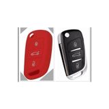 Şenyıldız Aksesuar Citroen C4 C5 C-quatre Uyumlu Silikon Anahtar Koruma Kılıfı Kırmızı Renk