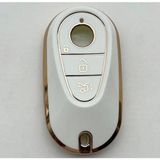 Şenyıldız Aksesuar Mercedes Benz C S Sınıf W206 W223 S350 C260 C300 S400 S450 S500 Lüks Anahtar Koruma Kılıfı - Beyaz