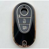 Şenyıldız Aksesuar Mercedes Benz C S Sınıf W206 W223 S350 C260 C300 S400 S450 S500 Lüks Anahtar Koruma Kılıfı - Siyah