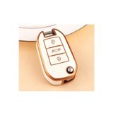 Şenyıldız Aksesuar Peugeot 208 301 307 308 508 2008 3008 Partner Van Sustalı Anahtar Kılıfı 2.resime Bakınız Beyaz-gold