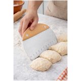 Senz Çelik Spatula Hamur Kesme Aparatı Kesici Kazıyıcı Pasta Şekillendiren Spatula Ahşap Saplı 16 cm