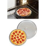 Senz Paslanmaz Çelik Pizza Tepsisi,delikli Lahmacun ve Pizza Tavası,fırın Tepisisi 28 cm Küçük Boy