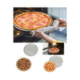Senz Paslanmaz Çelik Pizza Tepsisi,delikli Lahmacun ve Pizza Tavası,fırın Tepisisi 36 cm Büyük Boy
