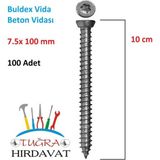 Şenzen Buldex Vida 7.5X100 Dübelsiz T30 Torx Buldeks Vida 10 Cm 100 Adet