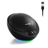 SENZER CS10 Bilgisayar Hoparlörü USB Kablolu Bluetooth PC Hoparlörleri, Taşınabilir Dizüstü Bilgisayar Hoparlörleri, Özelleştirilebilir Işıklı Taban (3,5 mm Jack Değil) - Siyah