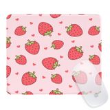 Seorsok Kare Mouse Pad Sevimli Pembe Çilek, Ofis Ev Kişiselleştirilmiş Premium Dokulu Mouse Mat Tasarımı, Su Geçirmez Mousepad, Kaymaz Kauçuk Tabanlı Kablosuz Fare için Bilgisayar Fare Altlıkları