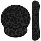Seorsok Sevimli Mouse Pad Bilek Desteği Klavye Bilek Dinlenme Seti, Ofis Oyun Çalışma Bilgisayarları için Kaymaz Tabanlı Ergonomik Mouse Pad, Kolay Yazma ve Ağrı kesici Mouse Mat,Siyah Leopar