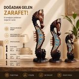 Seory: 3’lü Ahşap Denizatı Heykeli El Yapımı Denizci Obje Marin Dekorasyon Hediyelik Eşyalar Figür