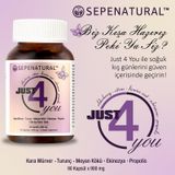 Sepe Natural Just 4 You Kara Mürver Propolis Turunç Meyan Kökü Ekinezya Ekstreleri 90 Kapsül x 900 MG