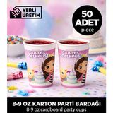 Sepet Doldur Gabby’s Dollhouse Temalı 8-9 Oz Karton Parti Bardağı - Doğum Günü Malzemeleri (50 Adet)