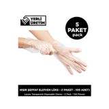 Sepet Doldur Hışır Şeffaf Eldiven Lüks 5 Paket - (1 Paket - 100 Adet)