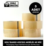 Sepet Doldur Koli Bandı 45×100 Akrilik 40 Mic - 5 Adet