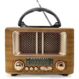 Sepet Dolusu® Küçük Mini Boy Retro Ahşap Tasarım Bluetooth Hoparlörlü Radyo – Fm/am Destekli, Şarjlı ve Taşınabilir Radyo NS-8108