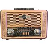 Sepet Dolusu® Retro, Nostaljik, Ahşap Tasarım Bluetooth Hoparlörlü, Şarjlı, Taşınabilir Otantik Tasarımlı Fm/am Destekli Radyo NS8098