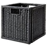 Sepet Kutu Düzenleyici Siyah Renk Meridyendukkan 32x34x32 Cm 1 Adet Rattan Çok Amaçlı Sepet