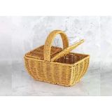 Sepet Rattan Kulplu Hasır Kare Mini Boy