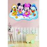 Sepet Yıldızı Bebek Mickey Minie Mouse Çocuk Odası Duvar Sticker 60x38 cm