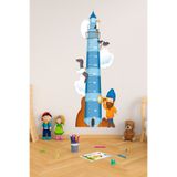 Sepet Yıldızı Deniz Feneri Boy Ölçer Çocuk Odası Sticker 50x135 Cm