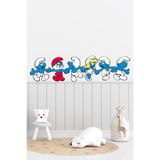 Sepet Yıldızı Şirinler Çocuk Odası Duvar Kağıdı Aksesuarları Süsü Duvar Sticker 100x25 Cm