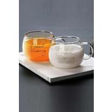 SepetçiBaba Costa Good Morning 400 ml 2'li Cam Kupa Magnolya Bardağı Borosilikat