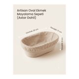 SepetçiBaba Melina - Oval Bambu Mayalama Sepeti 25 Cm
