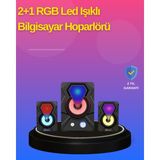 Sepetim 2.1 Kanal Rgb LED Oyun Hoparlörü Subwoofer Destekli - Renkli