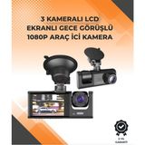 Sepetim 3 Kameralı Dashcam Sistem – Geri Görüş Yardımı, Park Koruması ve G-Sensör - Renkli