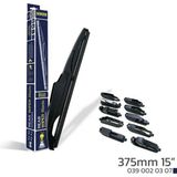 Sepetim Niken 375MM 15 10 Aparatli Arka Silecek Süpürgesi - Siyah