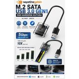 Sepetine Gelsin Sepetinegelsin M.2 Sata USB 3.0 Gen1 SSD Harddisk Kutusu M.2 Ngff- JMS578 - Şeffaf