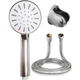 Sepetink 4 Kademeli Krem Duş Seti El Duşu Başlığı Spiral Hortum ve Duvar Askısı
