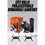 Sepetink Çift Kollu Game Box Projeksiyon Cihazı Kumandalı Android Tv Dahili Hoparlör - Renkli