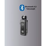 Sepetink Dijital Ekranlı ve Hızlı Şarjlı Bluetooth 5.2 Makaralı Kulaklık - Siyah
