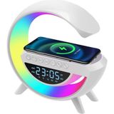 Sepetink Kablosuz Şarjlı LED Işıklı Masa Saati Bluetooth Hoparlör Alarm Fonksiyonlu - Çok Renkli