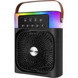 Sepetink Taşınabilir Sprey Fan Rgb Işıklı Mini Klima Soğutucu Nemlendirici USB Şarjlı - Siyah