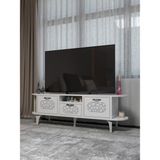 Sepetink Tv Sehpası Mira Gümüş 5033 Beyaz 160 cm 35 cm 50 cm