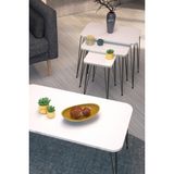 Sepetink Zigon Sehpa Kr ve Orta Sehpa Kr Set Siyah Ayak Beyaz Tel 1102