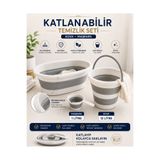 Sepetkitchen 3'lü Set Katlanır Çamaşır Sepeti - Katlanabilir Kova Maşrapa ZMB