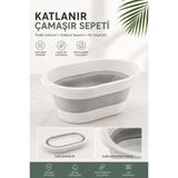 Sepetkitchen Katlanabilir Silikon Çamaşır Sepeti
