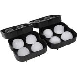 Sepetly Fame Kitchen Gri Büyük Boy Silikon 4 Lü Top Buzluk Buz Kalıbı