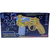 Sepetly Pilli Otomatik Köpük Baloncuk Tabancası - Işıklı Revolver Bubble Gun Oyuncak Seti (+3 Yaş)