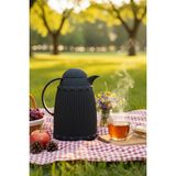 Sepetopia 1 Lt Isı Yalıtımlı Çay ve Soğuk Su Termosu Siyah (12 Saat Sıcak Tutar& Içi Camdır)