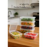 Sepetopia 6’lı Derin Dondurucu Saklama Kabı & Organizeri 1 Lt 12,5X19,5X5,5 cm
