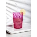 Sepetopia Akrilik Pembe Tekli Kısa Bardak & Su Meşrubat Kahve Yanı Bardağı 400 ml ( Cam Değildir )