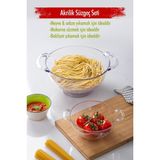 Sepetopia Akrilik Şeffaf 2 Li Süzgeç Seti ( Makarna & Pirinç Süzgeci )