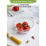Sepetopia Akrilik Şeffaf Mini Pirinç Süzgeçi & Bakliyat Süzgeçi (3 Su Bardağı Ölçülü)
